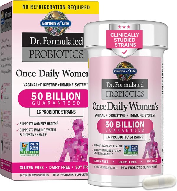 Garden of Life Once Daily Dr. Formulated Probiotics for Women 50 Billion CFU 16 Probiotic Strains
