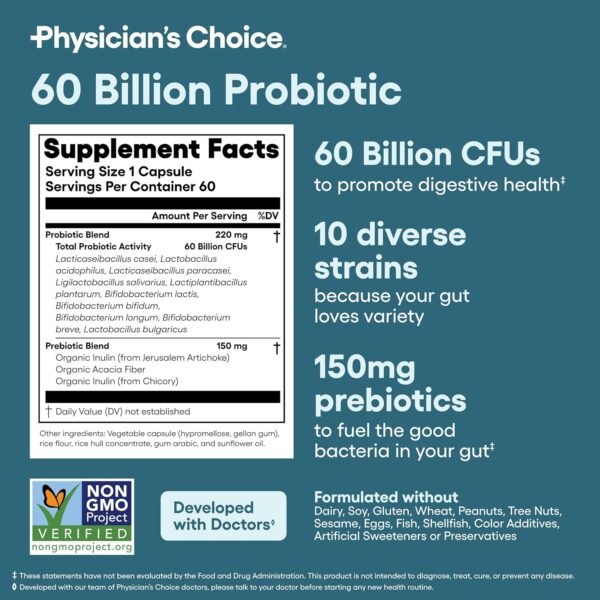 Physician's CHOICE Probiotics 60 Billion CFU
