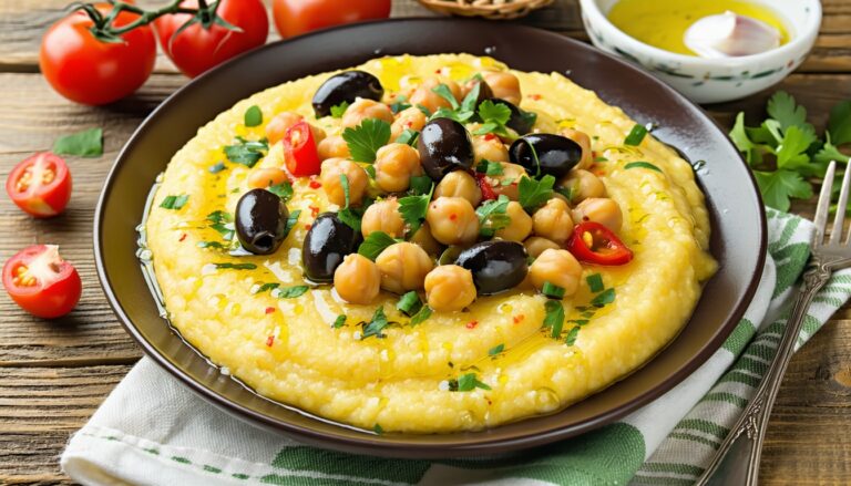 chickpea polenta with olives