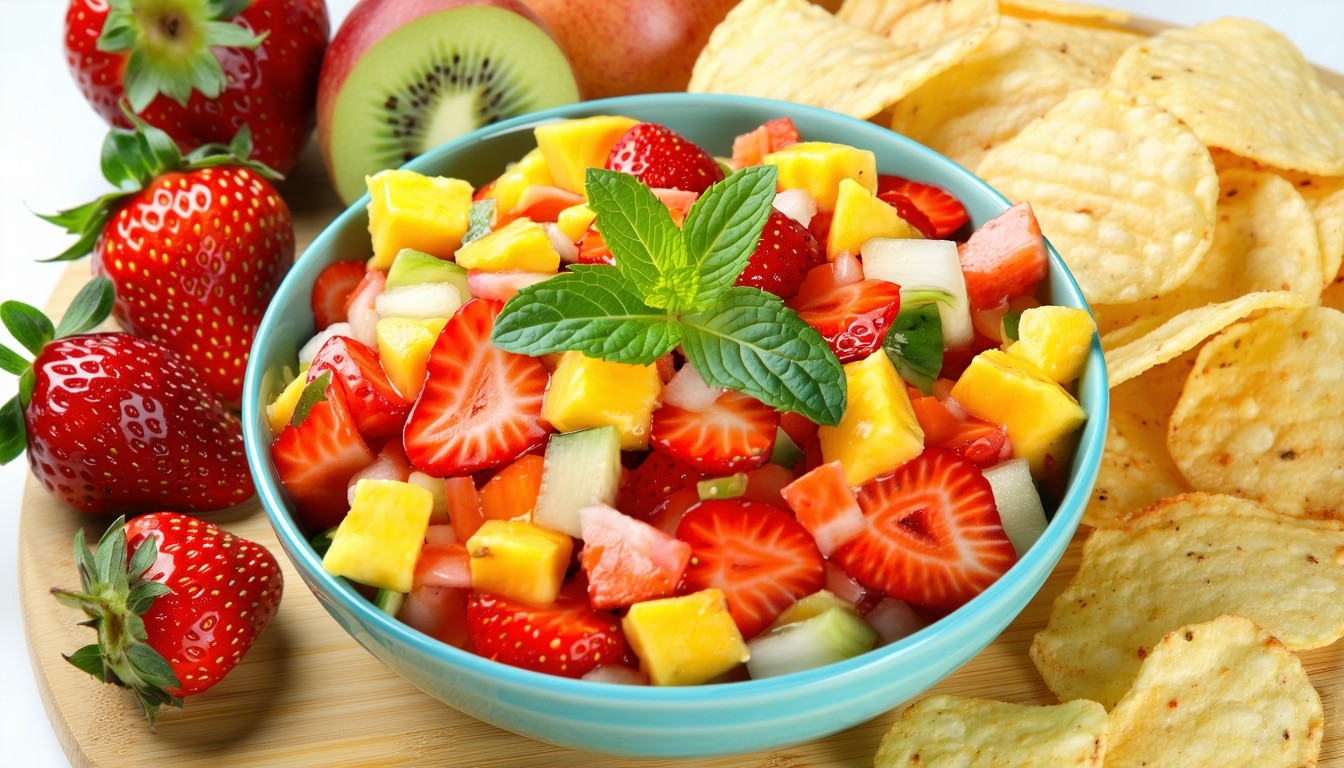 fruit salsa and sweet chips