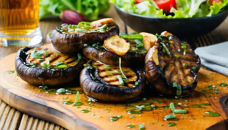 ginger-marinated grilled portobello mushrooms