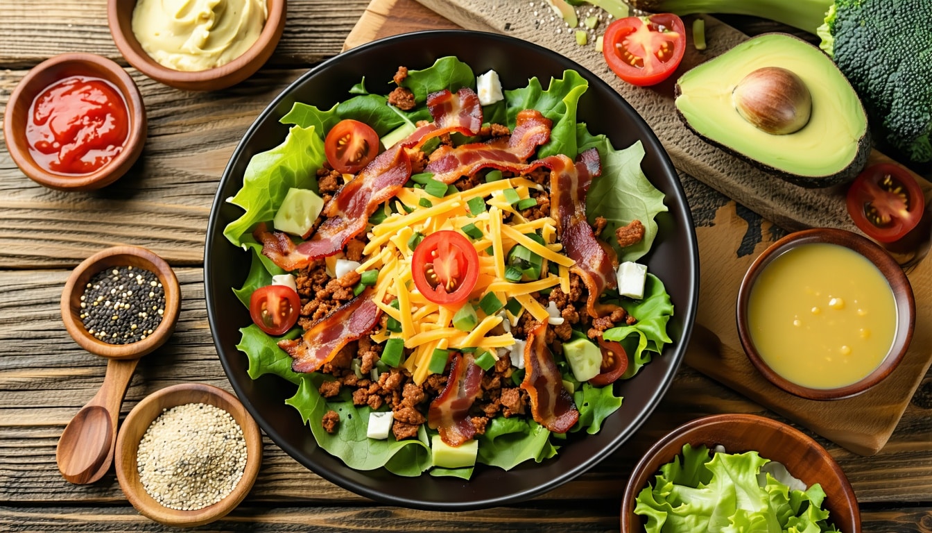 keto bacon cheeseburger bowls
