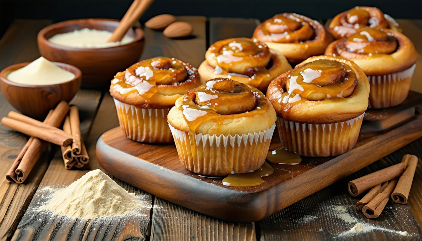 keto cinnamon bun muffins