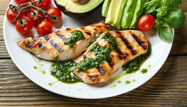 grilled chicken with avocado pesto