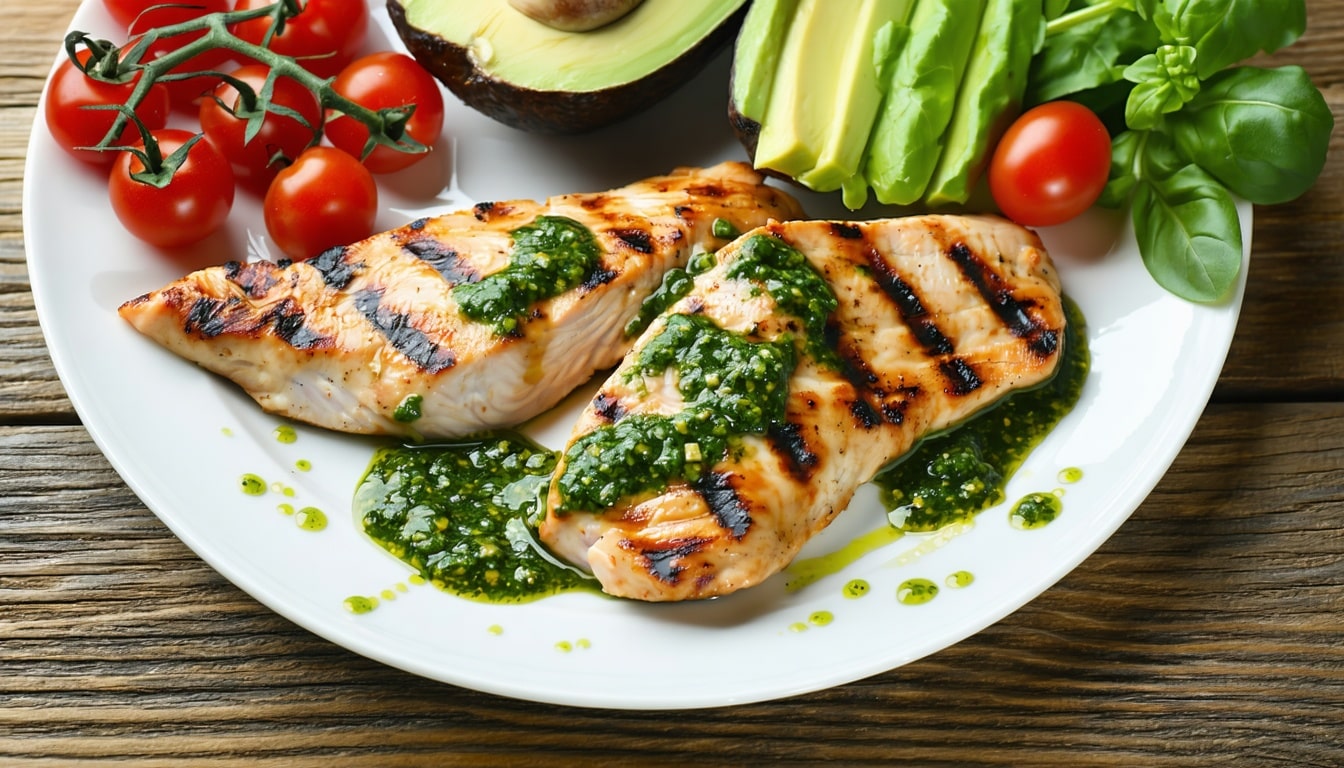 grilled chicken with avocado pesto