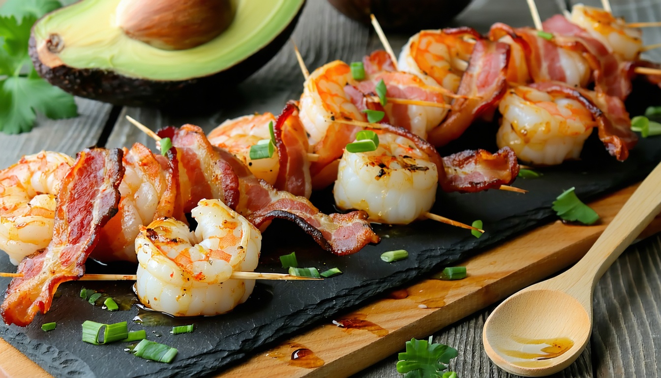 bacon-wrapped shrimp and scallops