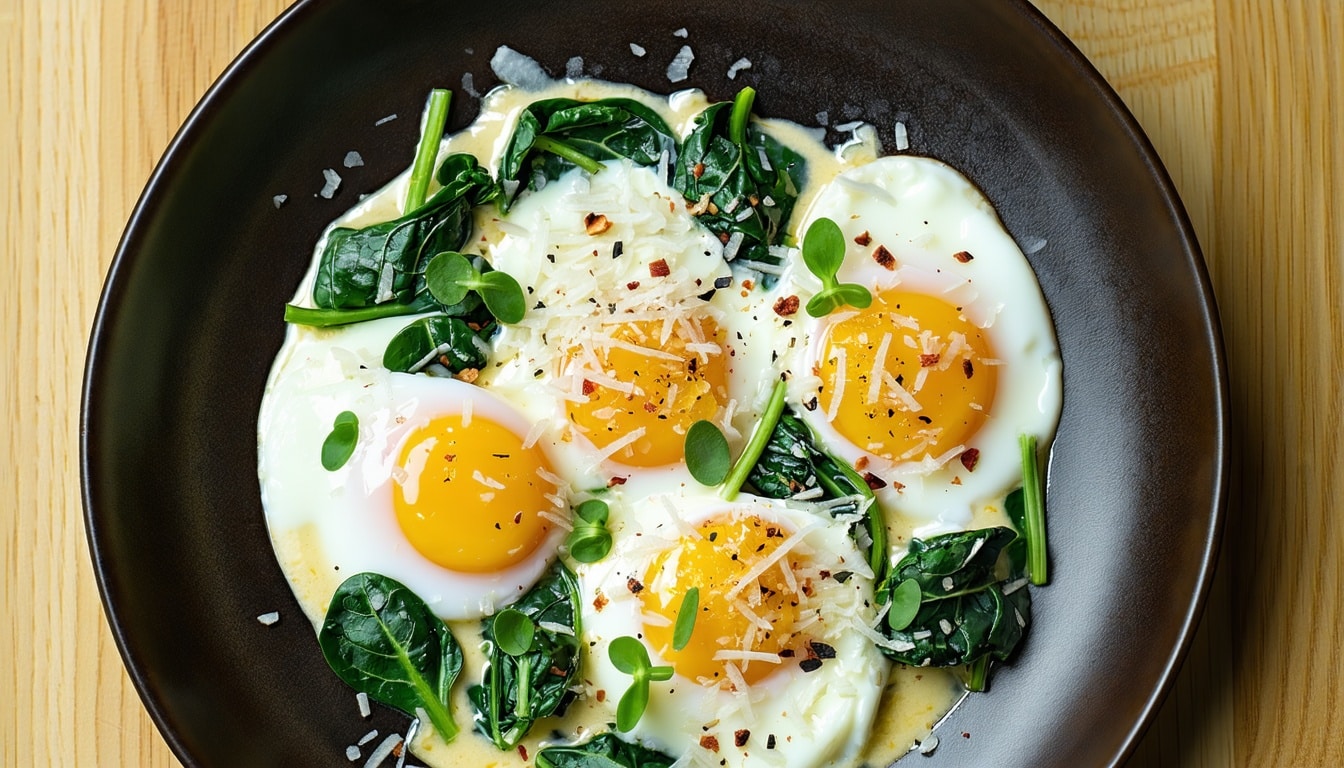 keto baked eggs florentine