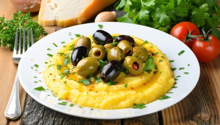 chickpea polenta with olives