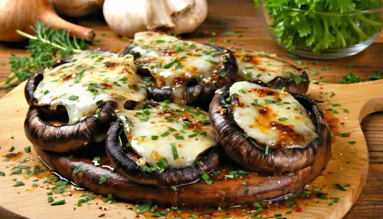 marinated portobello mushrooms with provolone