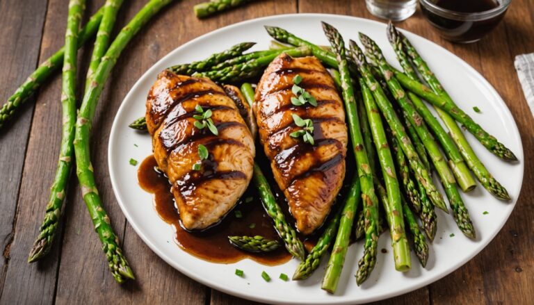 one-pan balsamic chicken and asparagus