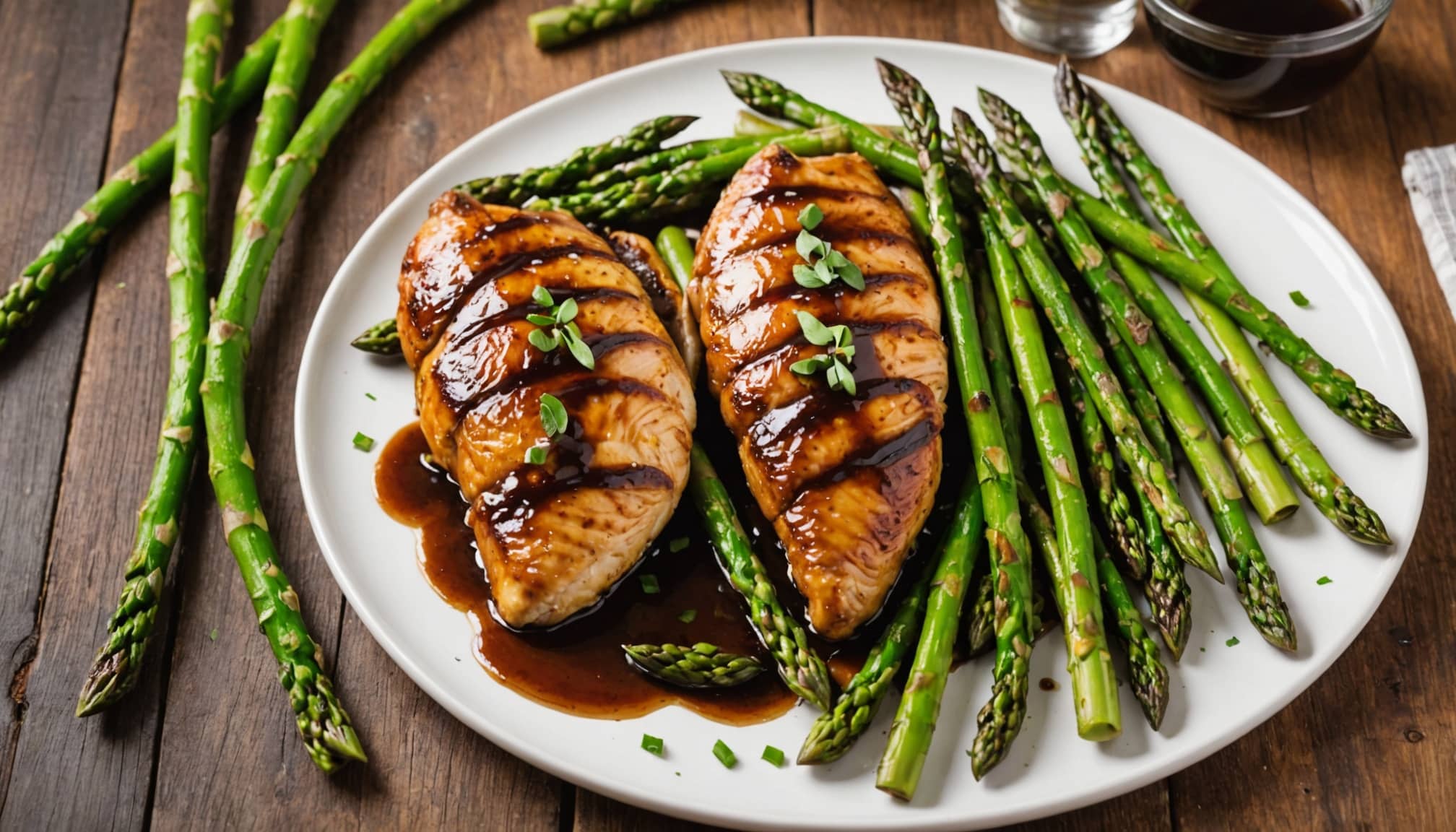 one-pan balsamic chicken and asparagus