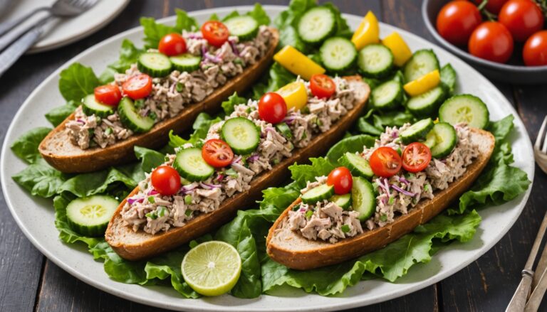 tuna salad pickle boats
