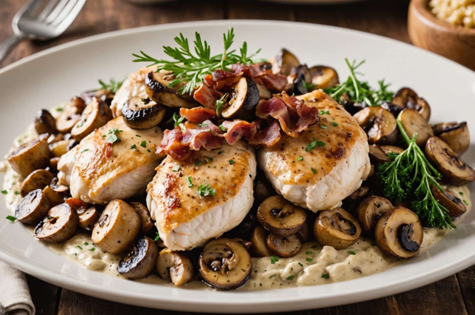 Paleo Diet Recipes for Creamy Paleo Chicken With Bacon And Mushrooms