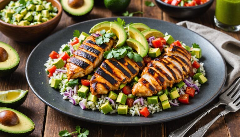 chili lime chicken with avocado salsa