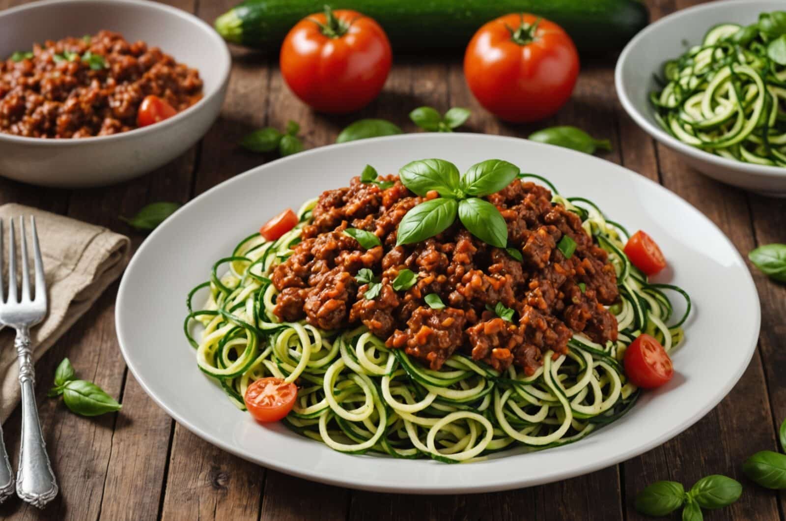 Paleo Diet Recipes for Zucchini Noodles With Meat Sauce