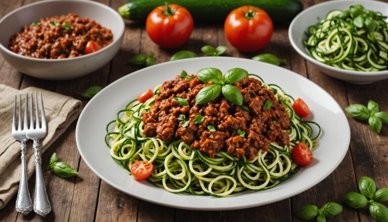 zucchini noodles with meat sauce