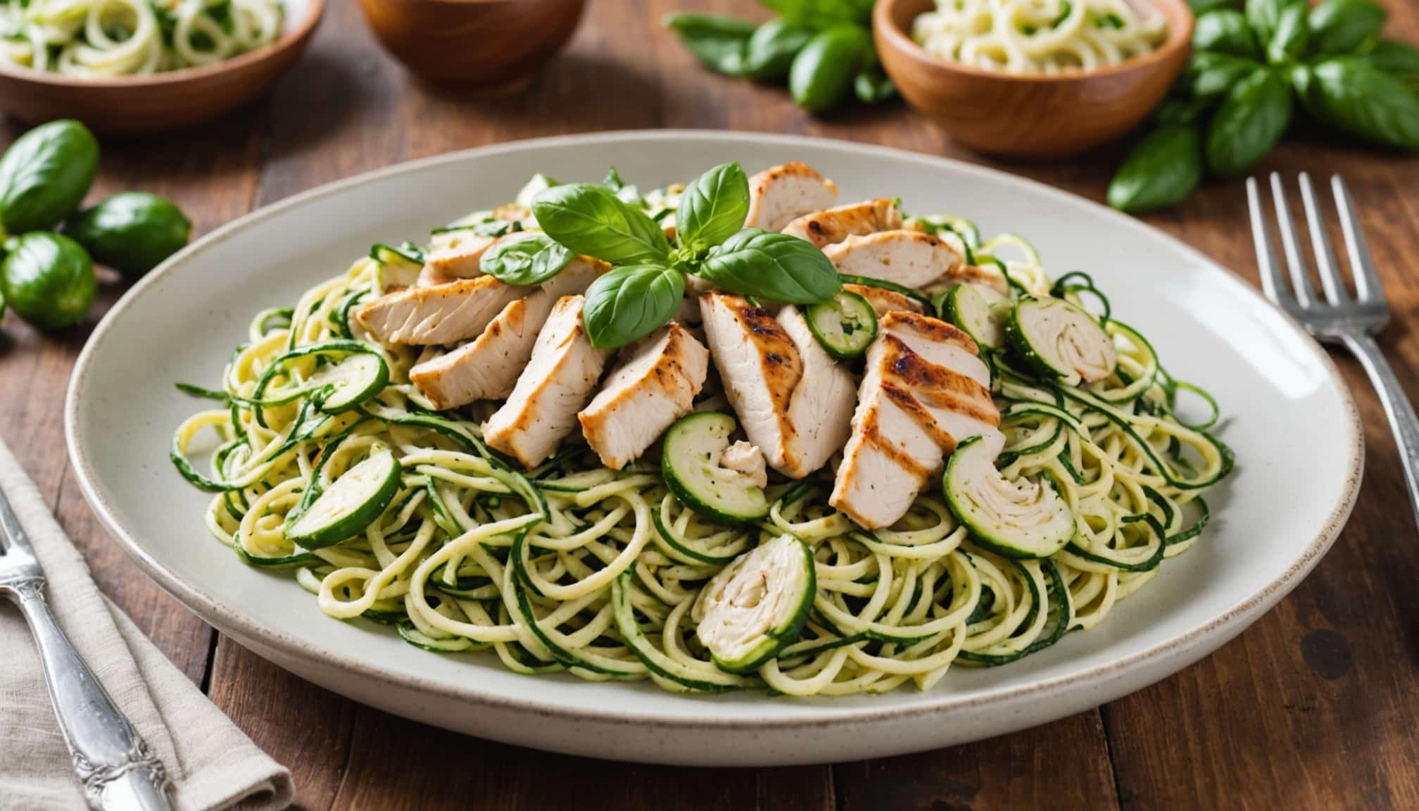 paleo chicken alfredo with zucchini noodles