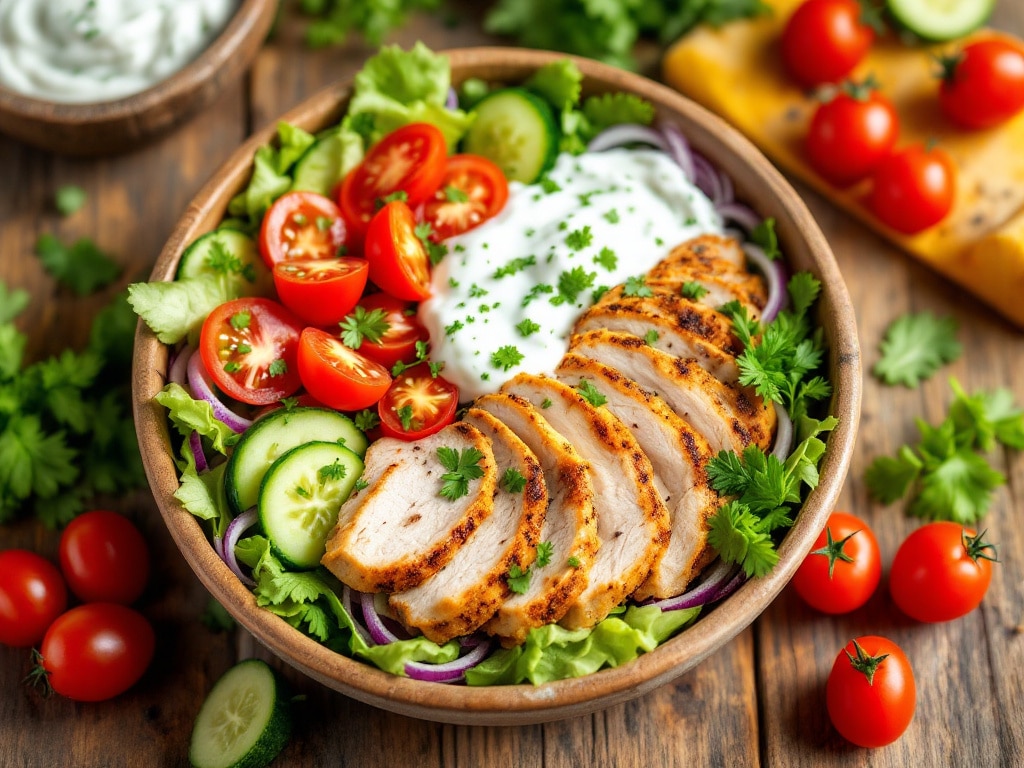 low-carb turkey gyro bowls