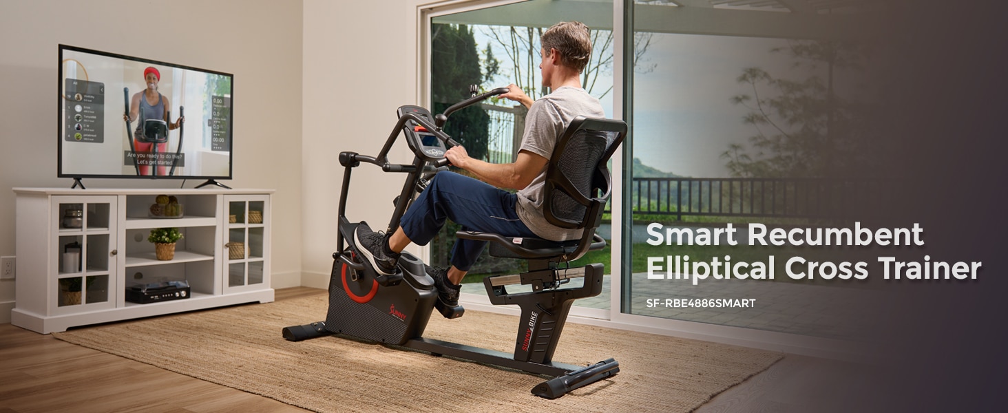Sunny Health & Fitness Elite Recumbent Cross Trainer & Elliptical Machine