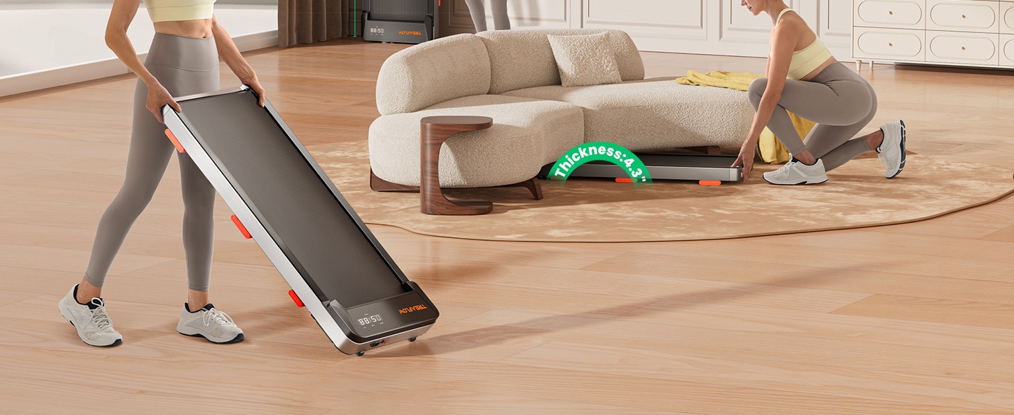 TREAFLOW Walking Pad Treadmill with Incline