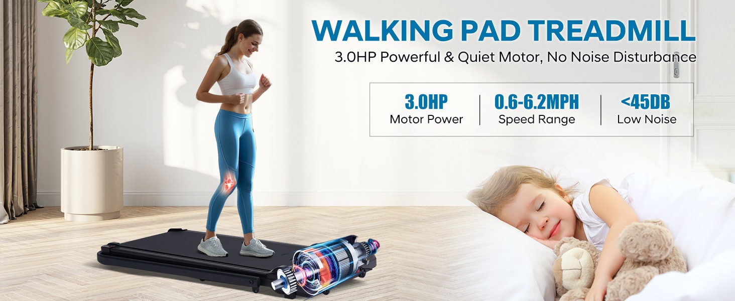 MCRG Walking Pad Treadmill with Handle Bar