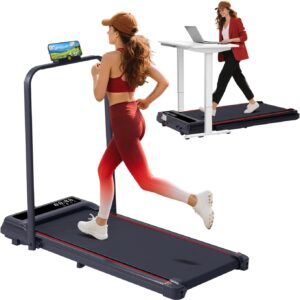 SUOUER Compact Walking Pad Treadmill with Handle Bar