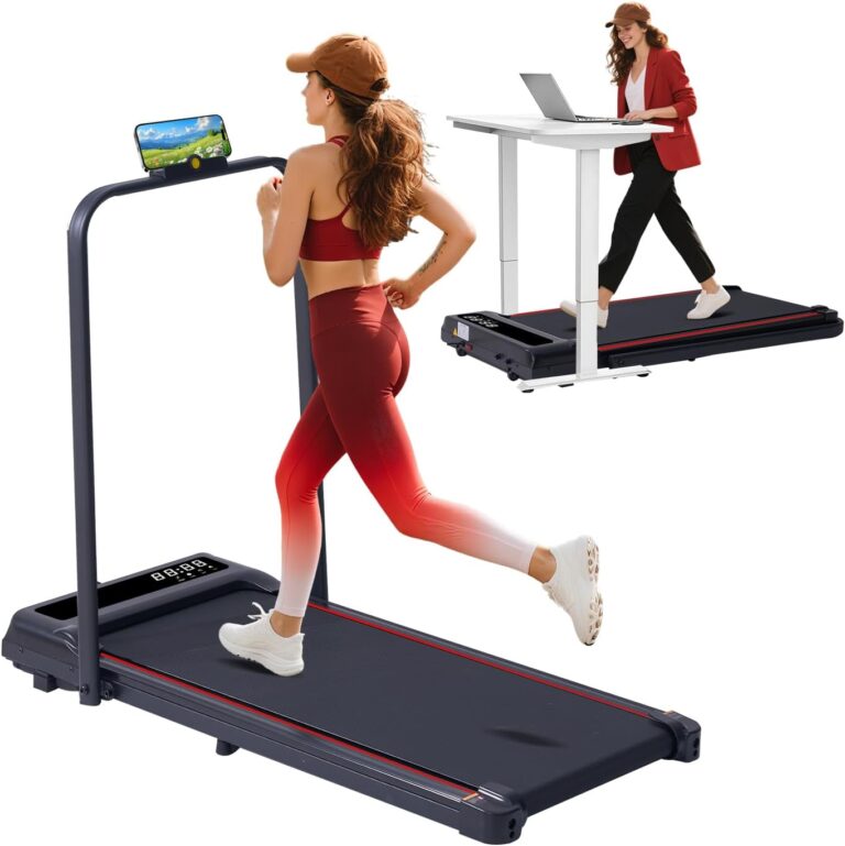 SUOUER Compact Walking Pad Treadmill with Handle Bar