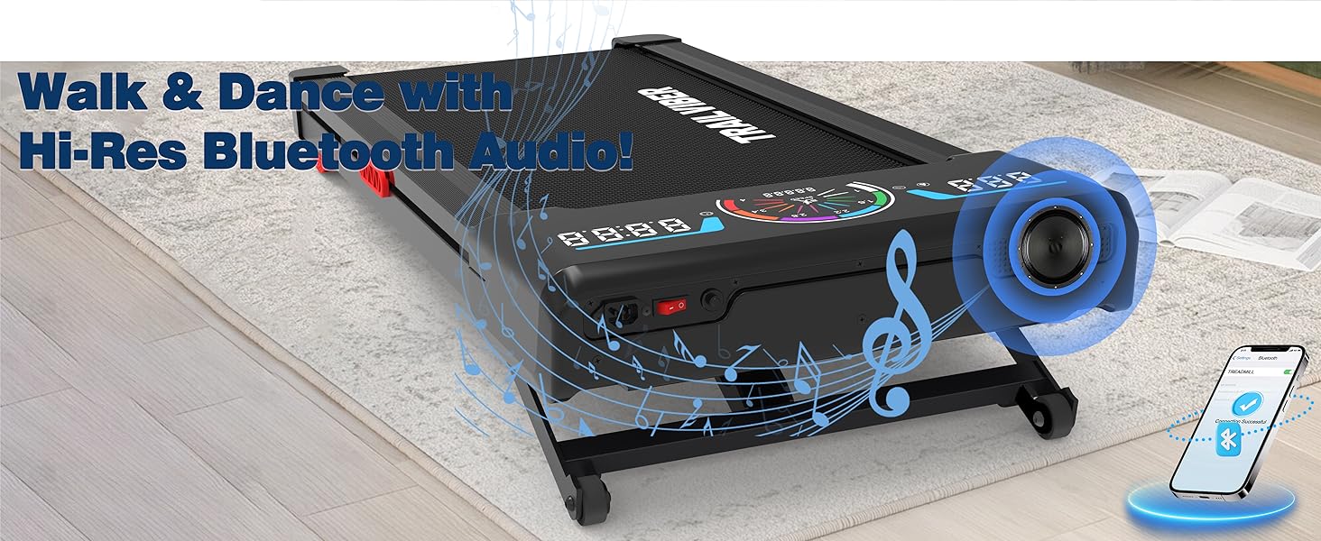 TRAILVIBER Walking Pad Treadmill with 12% 9-Level Auto Incline