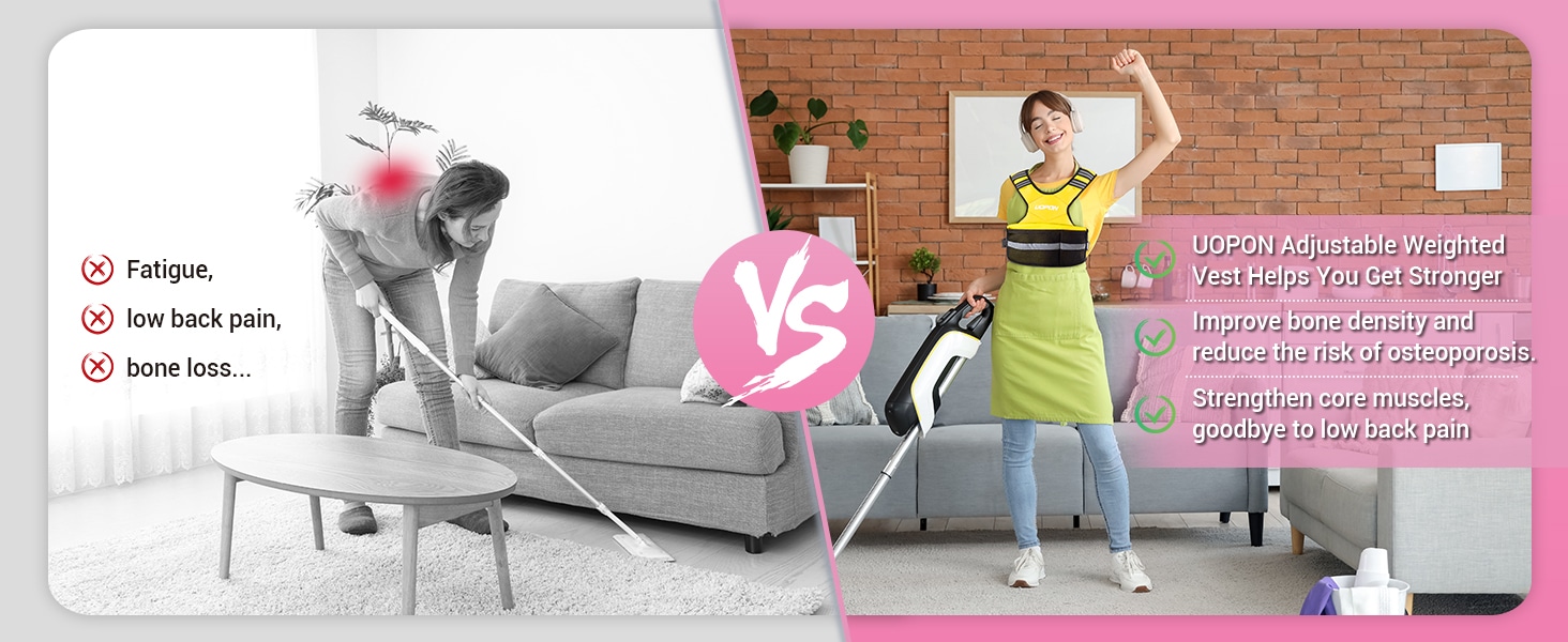 UOPON Adjustable Weighted Vest for Women (6-12 lbs)