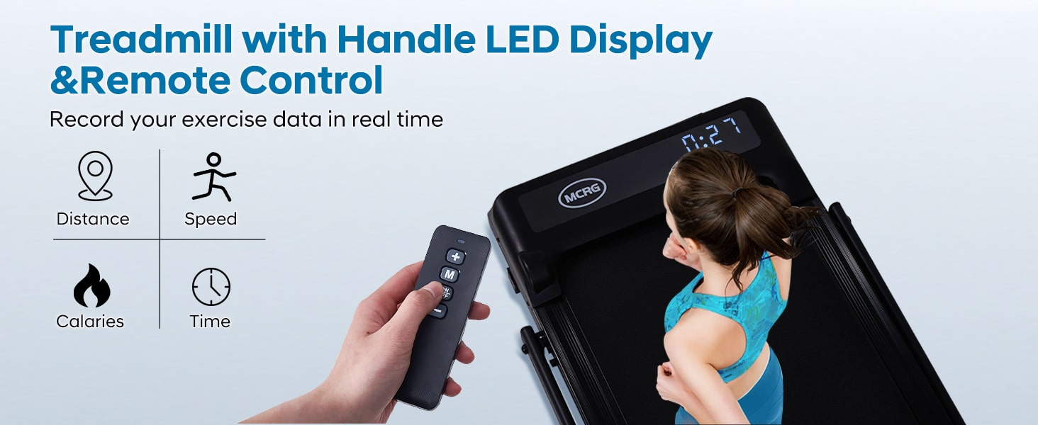 MCRG Walking Pad Treadmill with Handle Bar