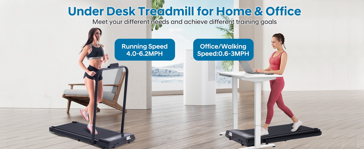 MCRG Walking Pad Treadmill with Handle Bar