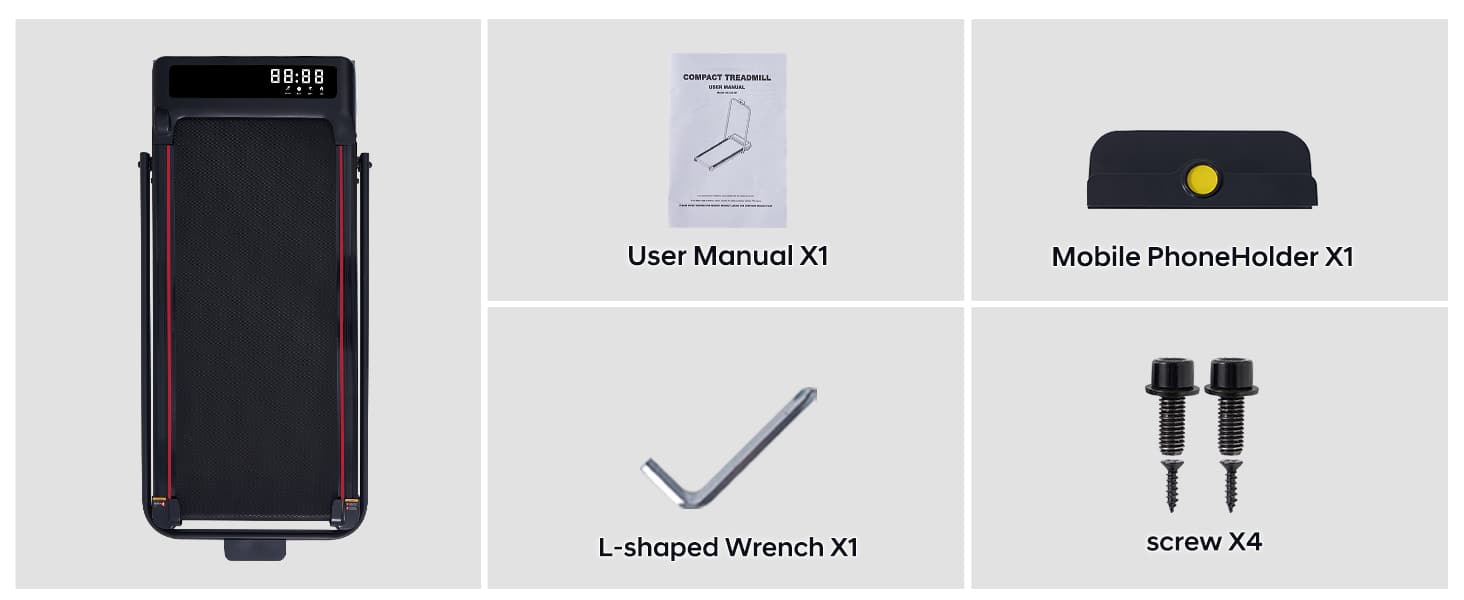 SUOUER Compact Walking Pad Treadmill with Handle Bar