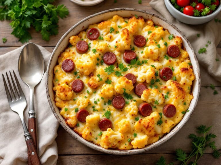 sausage and cauliflower breakfast casserole