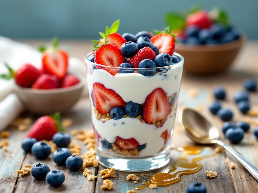 greek yogurt parfait with berries