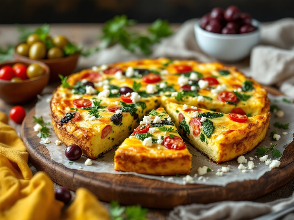 greek frittata with olives and feta