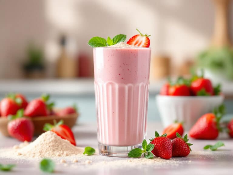 low carb strawberry protein shake