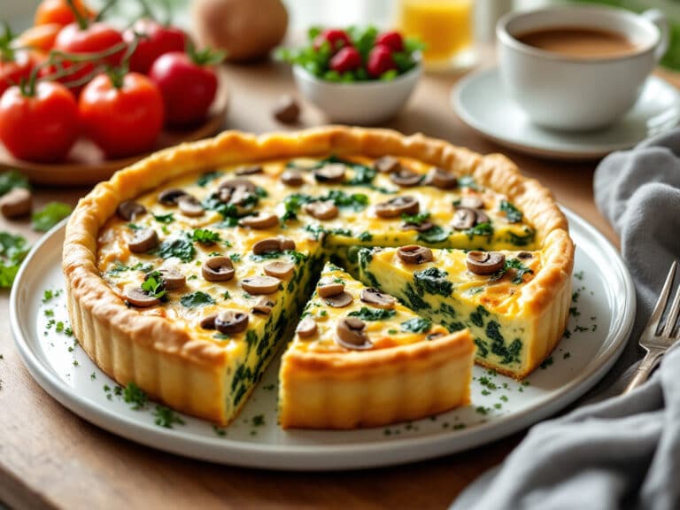 spinach and mushroom breakfast quiche