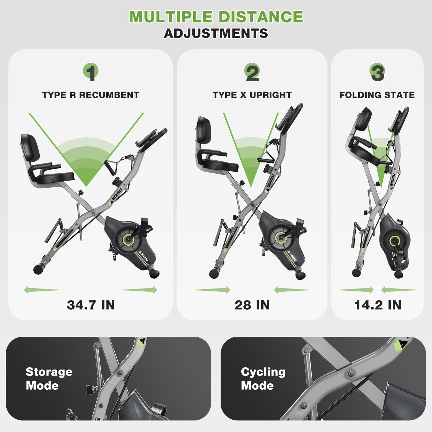 Goimu 5-in-1 Foldable Stationary Exercise Bike