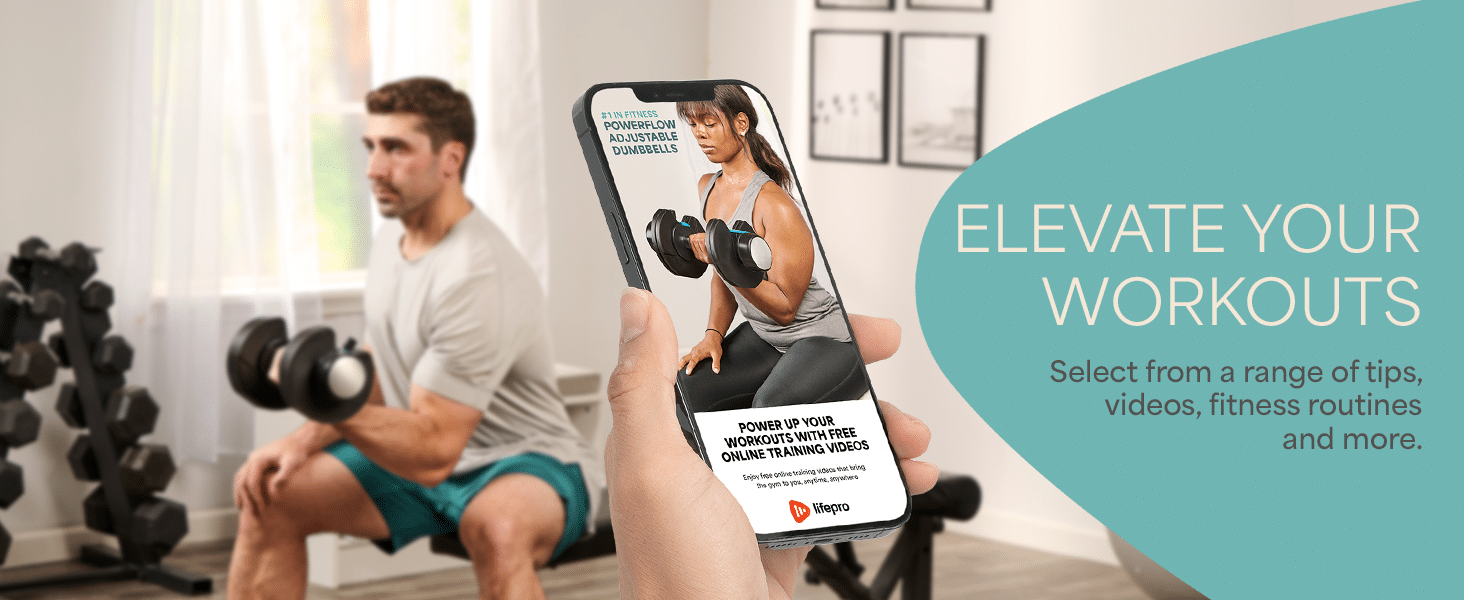 Lifepro Adjustable Dumbbells Set (25lb Pair)