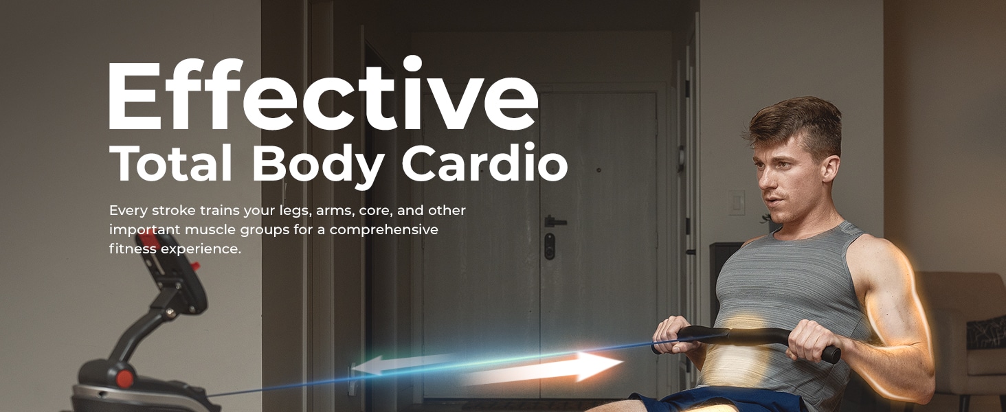 Sunny Health & Fitness Smart Compact Magnetic Rowing Machine