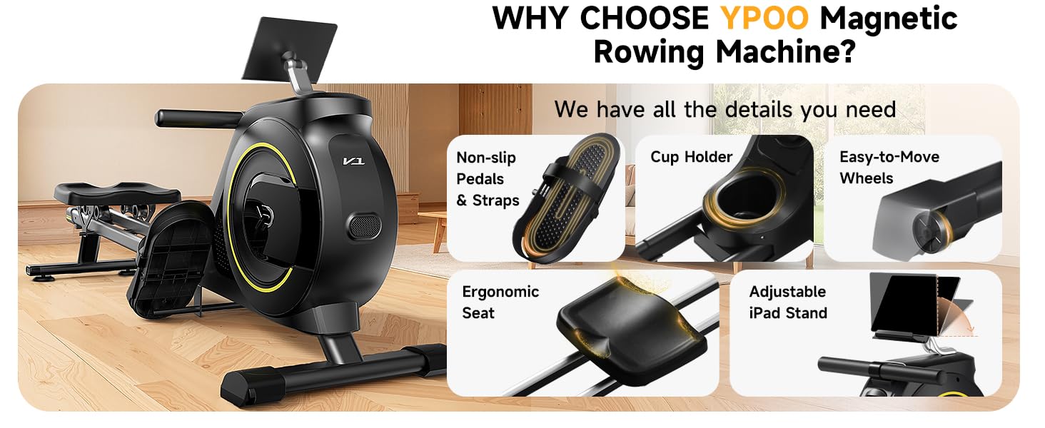 YPOO Magnetic Rowing Machine
