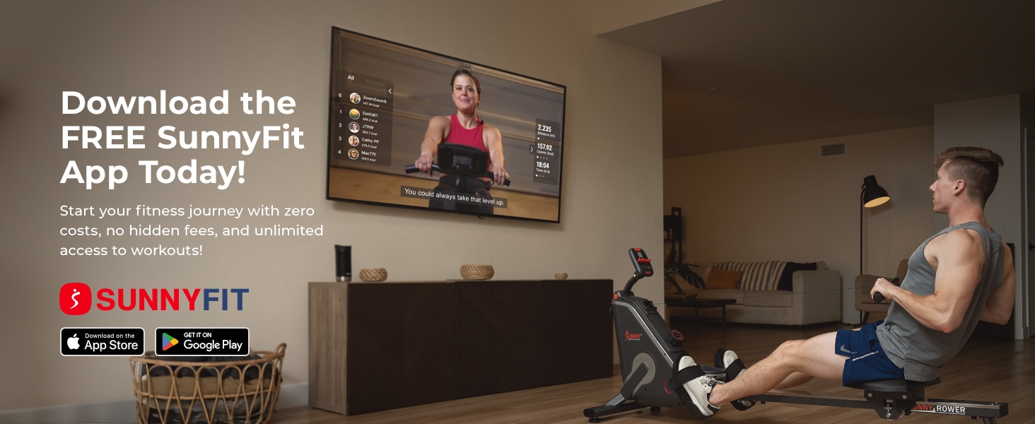 Sunny Health & Fitness Smart Compact Magnetic Rowing Machine