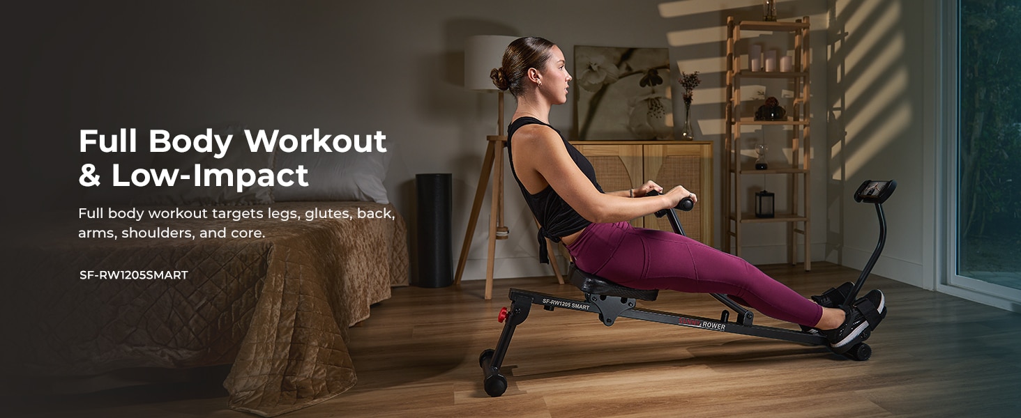 Sunny Health & Fitness Smart Compact Rowing Machine