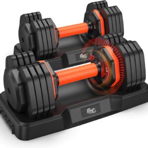 LifeOG Adjustable Dumbbells Set 25LBS Pair (Total 50LBS)