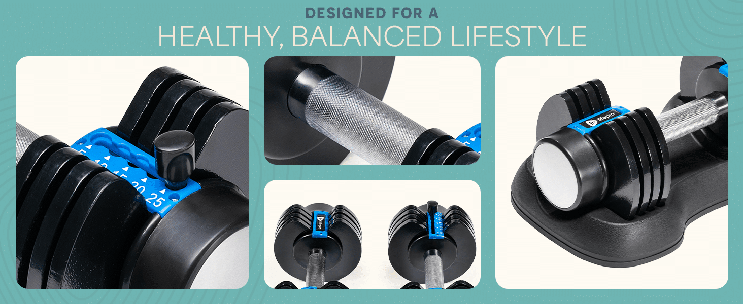 Lifepro Adjustable Dumbbells Set (25lb Pair)