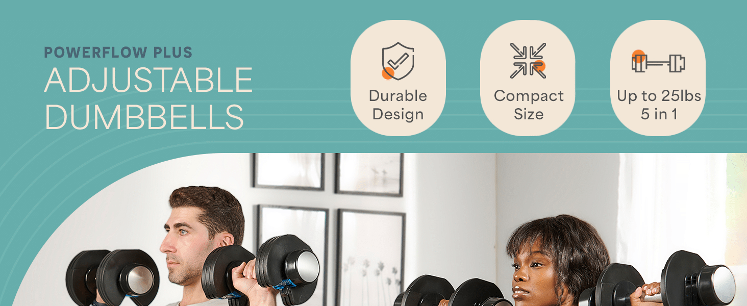 Lifepro Adjustable Dumbbells Set (25lb Pair)