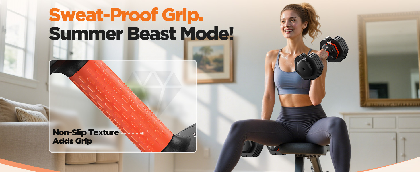 LifeOG Adjustable Dumbbells Set 25LBS Pair