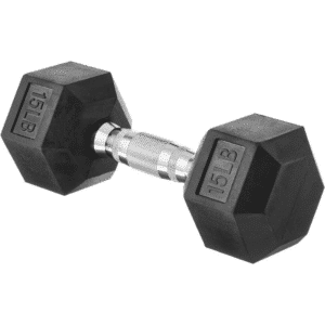 15 Pound Rubber Encased Hex Dumbbell
