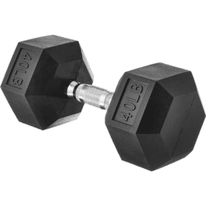 40 Pound Rubber Encased Hex Dumbbell