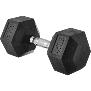 45 Pound Rubber Encased Hex Dumbbell